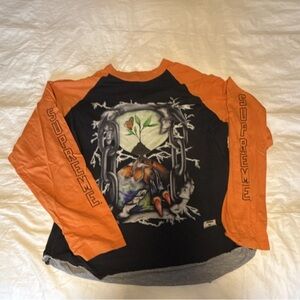 Supreme Black and Orange Long Sleeve Tee